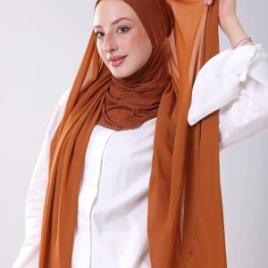 حجاب ذكي برتقالي غامق