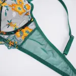 Floral Embroidery Pure & Seductive Bra Thong Lingerie Set