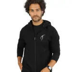Full Zip Men's Black Hoodie