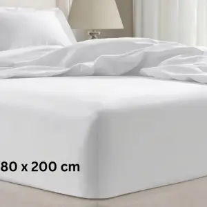 Luxury Satin Fitted Sheet – 400 TC Egyptian Cotton – White