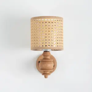 Rattan Boho Wall Lamp