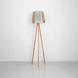 Burlap Boho Floor Lamp