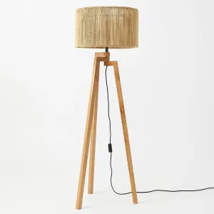 Burlap Boho Floor Lamp