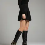 Boots with Decorative Ankle Straps Elegant Knee-High R-60