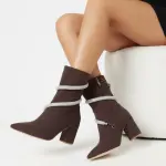Boots with white belts wrap around it B-43