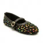 Sparkling Sequin Ballerina Flats with Elegant Strap BN-51