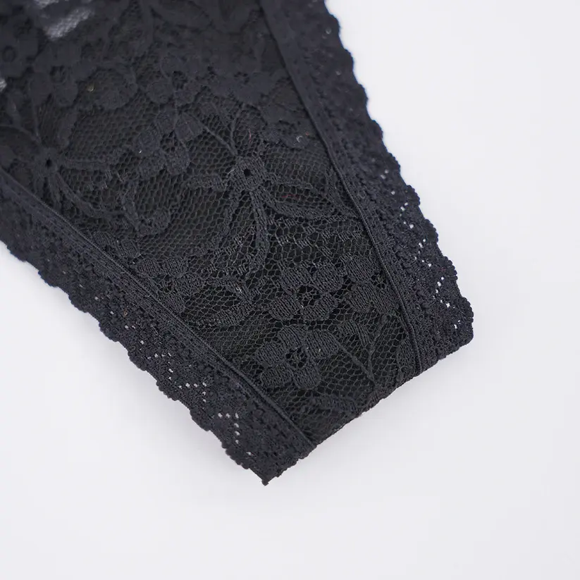 Plus Size Sheer Lace Thong Women's Sexy Lingerie Panty Set