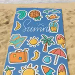 Agha Home Coastal Printed Microfiber Towel