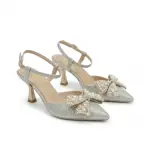 Pearl Bow Shimmer Heels C-95