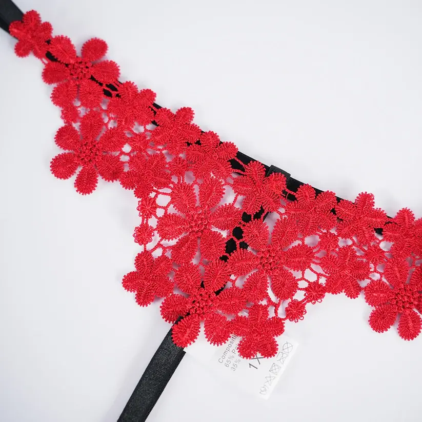 Plus Size Sexy Floral Open Bust Bra Thong Three Point Lingerie Set