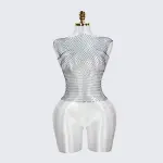 Shiny Crystal Fishnet Cover Up Summer Beach Mesh Top