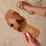 H-Cut Leather Slides SF-66