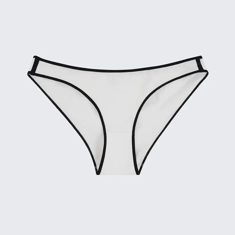 Plus Size Black White Color Block Low Rise Comfort Panty
