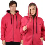 Unisex Essential Zip Magenta Hoodie