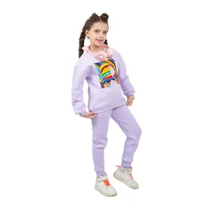 Purple Sweatshirt with "Colorful Girl Face" Print 🎨👧🏻