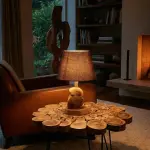 Natural Wood Stack Table Lamp