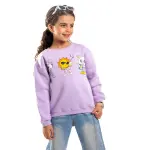 Purple Sweatshirt with “Sun , Moon and Cloudy” Print 💜🌚🌞☁