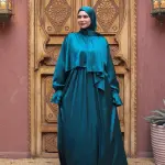 DEEP TEAL SATIN DRESS ISDAL