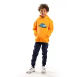 Orange Hoodie with "Blue car" Print 🧡🚘