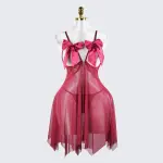 Plus Size Open Bust Adjustable Bow Spaghetti Strap Dress