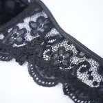 Velvet Lace Trim Sexy Plush See Through Push Up Bra Panty Set