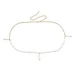 Women's Casual Faux Pearl Drop Waist Chain Simple Versatile Belt