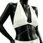 Faux Pearl Tassel Bust Chain Body Chain Waist Chain Women