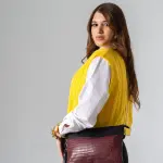 Croc-Embossed Oversized Clutch-marron