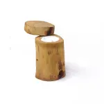 Handcrafted Natural Wooden Candle with Lid – Rustic Vertical Home Décor