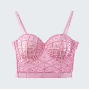 Pearl-Embellished Bustier
