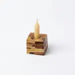 Handcrafted Sustainable Wood Mosaic Candle Holder