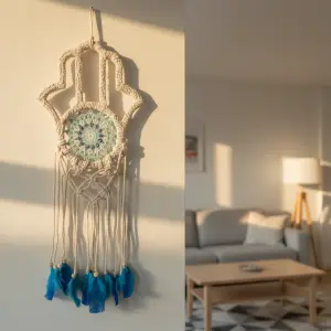 Blue Feather khamsa Wall Hanging
