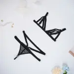 Black Strapping Cut-out Bra Panty Set