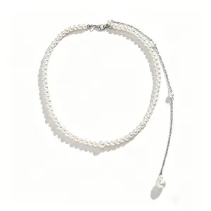 Bridal Versatile Faux Pearl Long Back Necklace