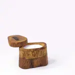 Handmade Solid Wood Candle Holder with Wooden Lid