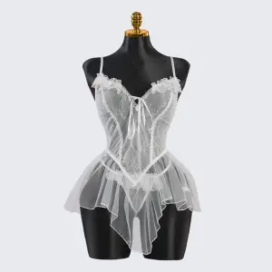 Lace Embroidery Bridal Lingerie Dress