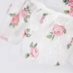 Deep V Rose Print Chemise Spaghetti Strap Slip Dress