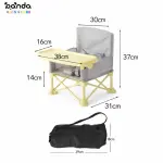 كرسي طعام شنطة مع حقيبة ، مع حزام امان ، طاولة قابلة للفصل والتركيب ، كرسي قابل للطيّ والتنقل