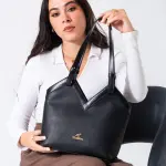 V-Cut Shoulder Bag-black