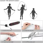 MD Stay Fit Professional Adjustable Jump Rope with Steel Wire Cable, Multiple Colours