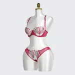 Geometric Lace Embroidery Lingerie Set