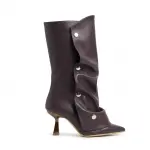 Modern Sculpted Folded Heel Boot B-51