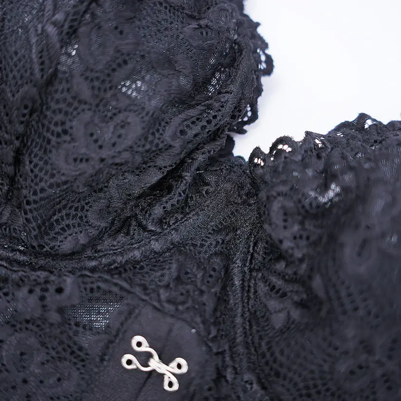 Plus Size Lace Sheer Ruffle Tummy Control Lingerie Set