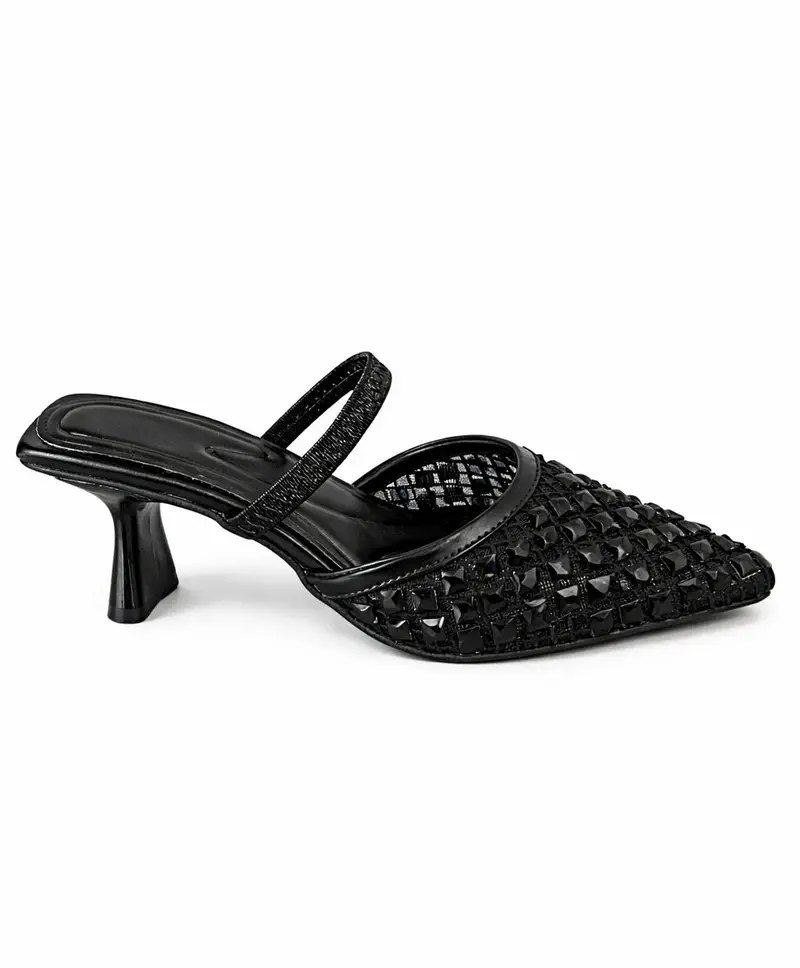 Elegant Embellished Mesh Heels C-83