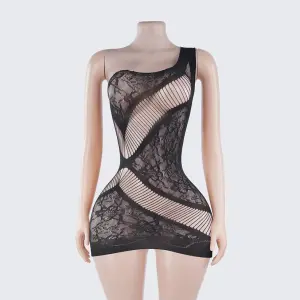 Hollow Out Chemise Mini Dress Backless Lingerie