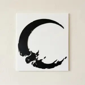 Fiery Crescent Moon Wall Art