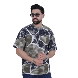 Olive and Black Fashion Oversize T-Shirt