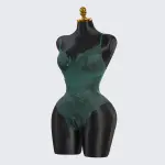 Green Floral Lace Mesh Bodysuit