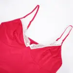 Plus Size Satin Red Pajama Set