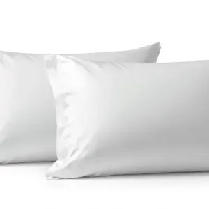Luxury Satin Pillowcases – 400 TC Egyptian Cotton – White